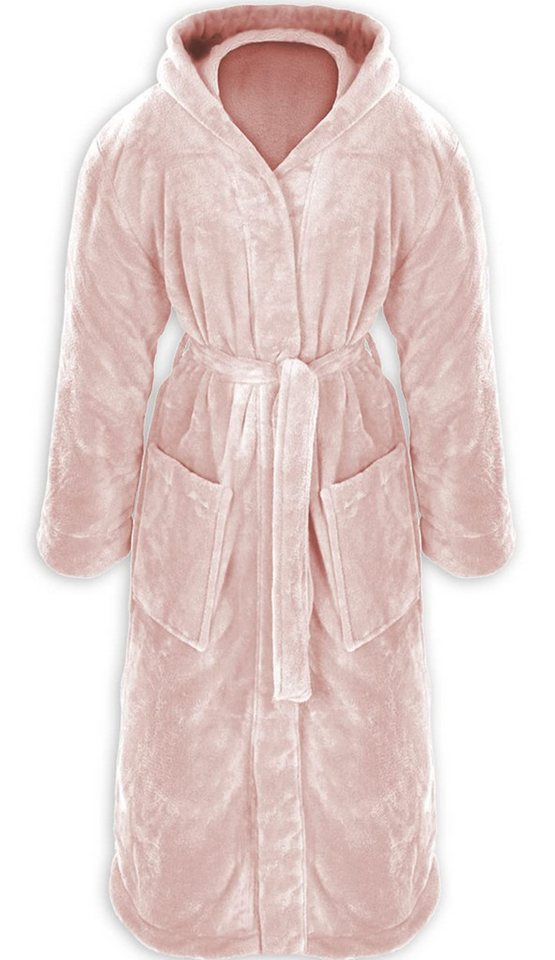 Gräfenstayn Unisex-Bademantel - Bademantel Herren mit Kapuze - Flanell-Fleece Unisex, warm & kuschelig, Waden bis Knöchellang, Fronttaschen, Gürtel, S-XXXL von Gräfenstayn