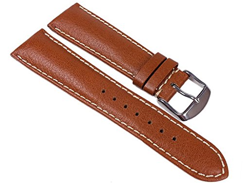 Dakar Uhrenarmband Walknappa Braun mit Kontrastnaht - gewölbt 24337S, Stegbreite:22mm von Graf Manufaktur