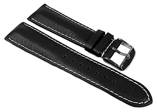 Dakar Uhrenarmband Walknappa schwarz mit Kontrastnaht - XL Länge 24355S, Stegbreite:18mm von Graf Manufaktur