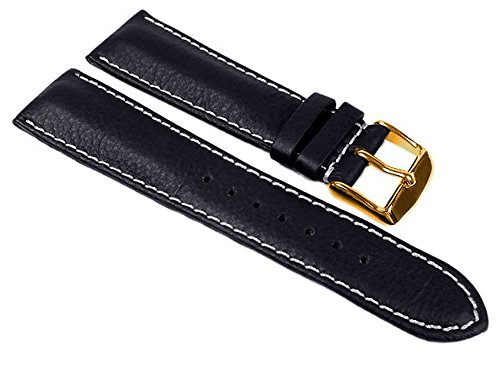 Dakar Uhrenarmband Walknappa mit schwarz Kontrastnaht - gewölbt 24331G, Stegbreite:20mm von Minott