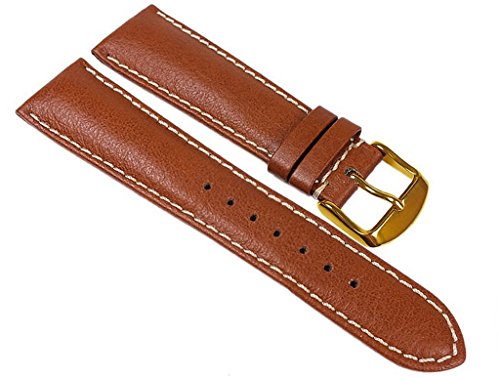 Dakar Manufaktur Uhrenarmband Walknappa Braun mit Kontrastnaht - gewölbt 24338G, Stegbreite:22mm von Graf Manufaktur