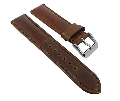 Graf Manufaktur Appaloosa Uhrenarmband Cordovan Leder Braun mit Naht 731.1.23-27268, Schließe:Silbern, Stegbreite:21mm von Minott