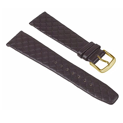 Graf Manufaktur Jazz Uhrenarmband Kalbsleder Band Braun Rautenmuster 26228G, Stegbreite:16mm von Graf Manufaktur