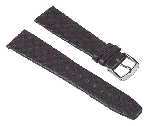 Graf Manufaktur Jazz Uhrenarmband Kalbsleder Band Braun Rautenmuster 26227S, Stegbreite:12mm von Graf Manufaktur