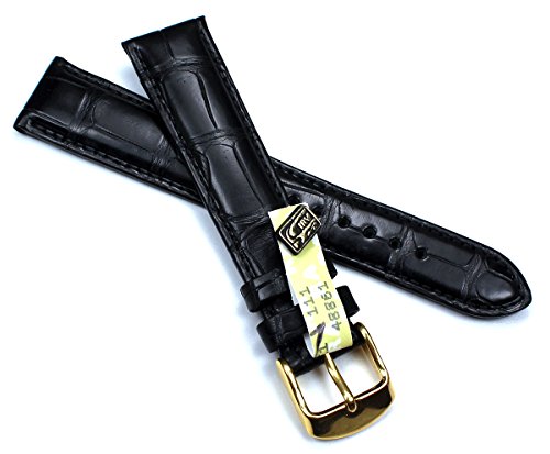Graf 19mm / 16mm ECHT Louisiana schwarz Kroko Uhrenband Band Germany Alligator KROKOBAND b209 von GRAF