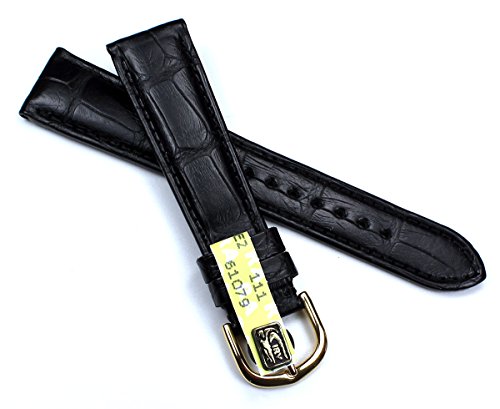 GRAF 19mm / 16mm ECHT Louisiana schwarz Kroko Uhrenband Band Germany Alligator KROKOBAND b210 von Graf