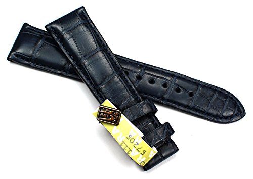 GRAF 19mm / 16mm ECHT für Faltschließe Deployment Buckle Louisiana Blue blau Kroko Uhrenband Band Germany Alligator KROKOBAND B205 XS von Graf