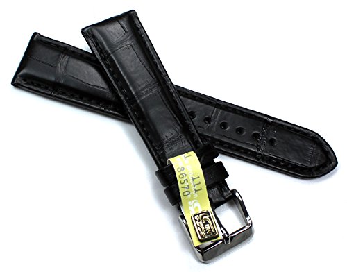 GRAF 20 mm / 18mm ECHT Lederband Handgemacht Art Manuel schwarz Kroko Band Germany KROKOBAND B211 von GRAF