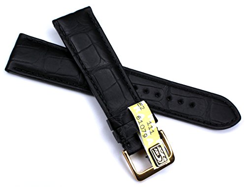 GRAF 20 mm / 18mm ECHT Lederband Handgemacht Art Manuel schwarz Kroko Band Germany KROKOBAND B212 von GRAF