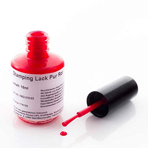 10 ml Stamping Lack - Stampinglack - Stempellack - Stempel Lack in Pur Rot - 1902-010-002 von Graffdesign