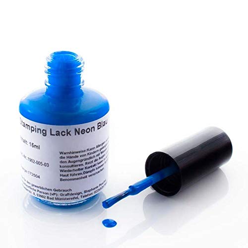 4,5 ml Stamping Lack - Stampinglack - Stempellack - Stempel Lack in Neon Blau - 1902-005-001 von Graffdesign