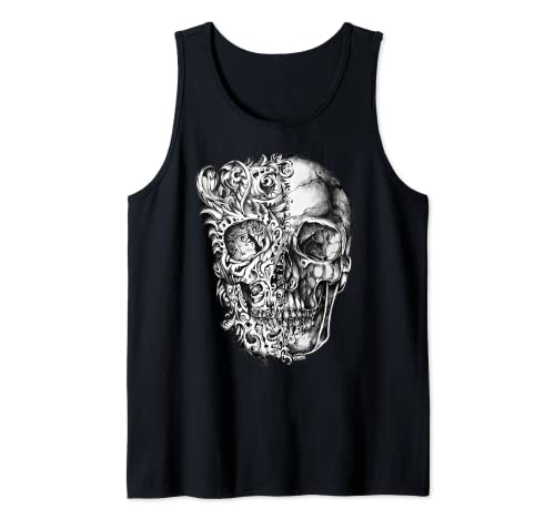 Calavera schwarzer Schädel Totenkopf Herren Damen T-shirt Tank Top von Graffiti, Tattoo, Street Art, Kunst, Straße Design
