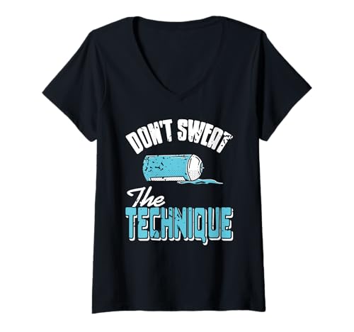 Damen Keine Panik bei der Technik Urban Style T-Shirt mit V-Ausschnitt von Graffiti Fans mit kreativen Vibes