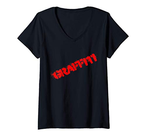 Damen GRAFFITI T-Shirt mit V-Ausschnitt von Graffiti