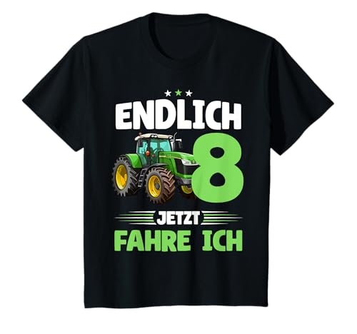Kinder Traktor Endlich 8 Junge Trecker Sprüche 8. Geburtstag Jungs T-Shirt Kinder Traktor Endlich 8 Junge Trecker Sprüche 8. Geburtstag Jungs T-Shirt von Grafik Design Hemden für Kindergeburtstag