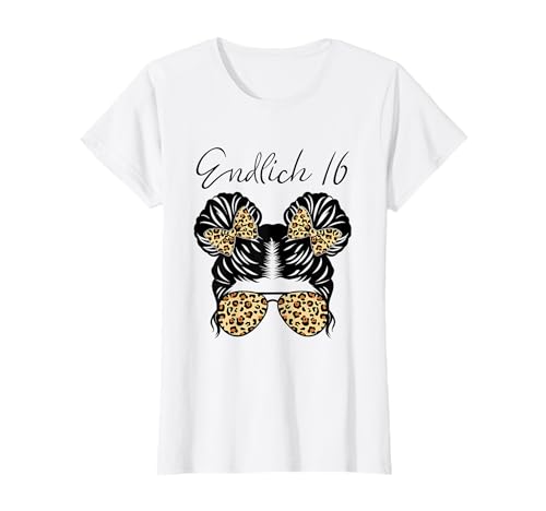 Endlich 16 Teenager Mädchen Messy Bun Roller Cool Dutt Haar T-Shirt Endlich 16 Teenager Mädchen Messy Bun Roller Cool Dutt Haar T-Shirt von Grafik Design Hemden für Mädchen Geburtstag