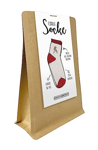 Grafik-Werkstatt Herren Freizeitsocken Bunte Spruch | Gute-Laune-Socke | weiß Gr. 41-45 von Grafik-Werkstatt