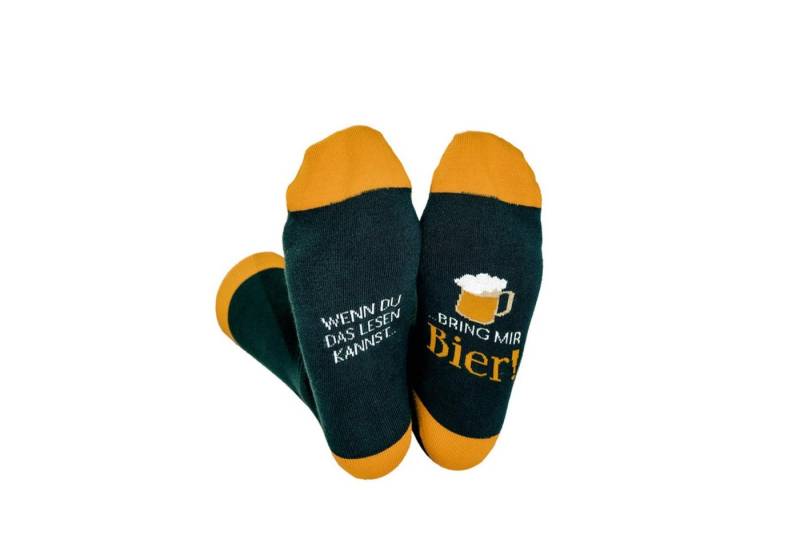 Grafik Werkstatt Socken Coole Socke mit Spruch Bring mir Bier - Grösse 41-45 Geschenk von Grafik Werkstatt
