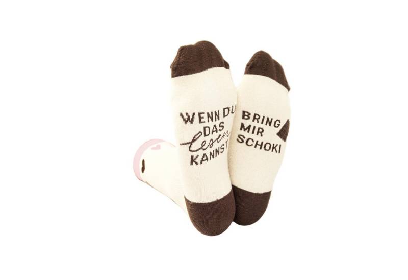 Grafik Werkstatt Socken Coole Socke mit Spruch Bring mir Schoki - Grösse 36-40 Geschenk von Grafik Werkstatt