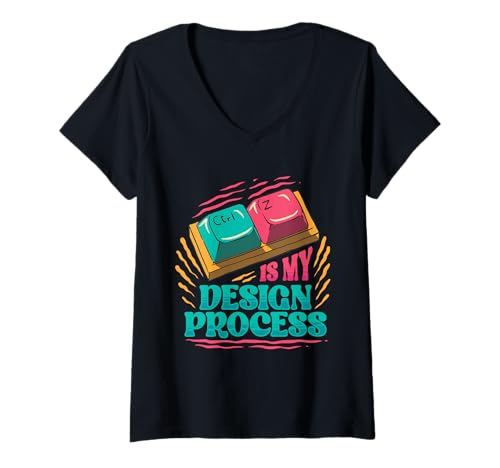 Damen Grafikdesigner Kommunikationsdesign Mediendesign T-Shirt mit V-Ausschnitt von Grafikdesign Grafik Designer