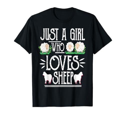 Blumen-Schaf für Damen. Nur ein Mädchen,das Schafe liebt T-Shirt von Grafiken für Bauernhoftierliebhaber für Frauen