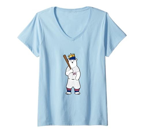 Damen König Eisbär Pete T-Shirt mit V-Ausschnitt Damen König Eisbär Pete T-Shirt mit V-Ausschnitt von GrafixJoker