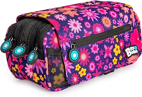 Grafoplás Flowers, Schultasche, DREI Fächer, Unisex, Kinder, Bedruckt, 23 x 10 x 10 cm, Bedruckt, 23x10x10cm, Federmäppchen mit DREI Fächern mit Klappe von Grafoplás