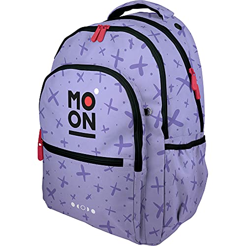 Grafoplás Moon Schulrucksack Unisex Kinder Schulrucksack (1 Stück), Lavendelfarben, 33x46x22,5cm, Casual von Grafoplás