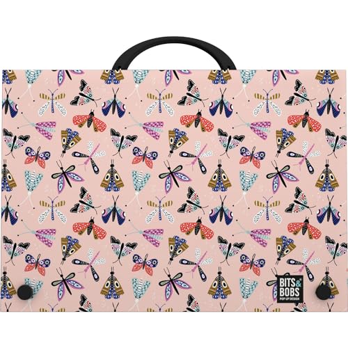 Grafoplás Schultasche mit Griff und Schnappverschluss | Polypropylen | Foliogröße | 24,5 x 34,5 x 4 cm | Bits&Bobs Pop Up Design Kollektion | Butterfly Extra für die Schule von Grafoplás
