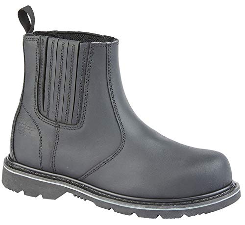 Goodyear Herren-Stiefeletten aus Leder, mit genähtem Chelsea-Design, Sicherheitsschuhe, Größe, Schwarz , 48 EU von Grafters