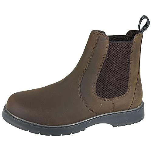 Grafters, M186 Herren Leder Zwickel Chelsea Boot mit PVC/Nitril Sohle, Braunes Crazyhorse Wachs-Leder, 39 1/3 EU von Grafters