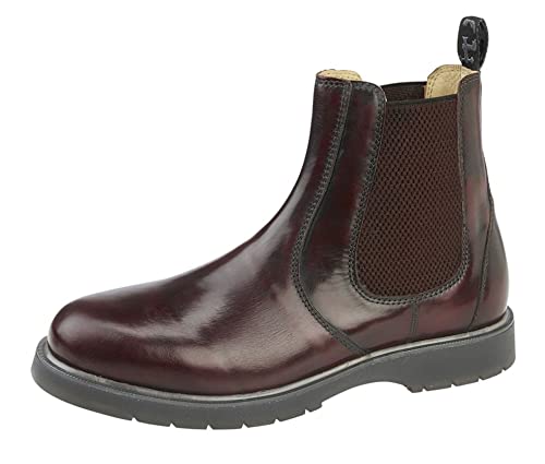 Grafters Burgunderrote Herren-Chelsea-Stiefel Leder, Größe 14 von Grafters