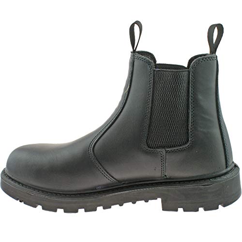 Grafters Sicherheits-Chelsea Stiefel Dealer Größe 35 - 51,5 Arbeit Honig Nubuk m808 N, schwarz - Black Leather - Größe: 36 EU von Grafters