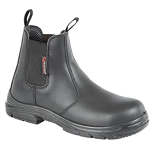 MENS GRAFTERS BLACK LEATHER WIDE FITTING SAFETY DEALER BOOTS SIZE 6–12 M9502A KD-UK 8 (EU 42) von Grafters