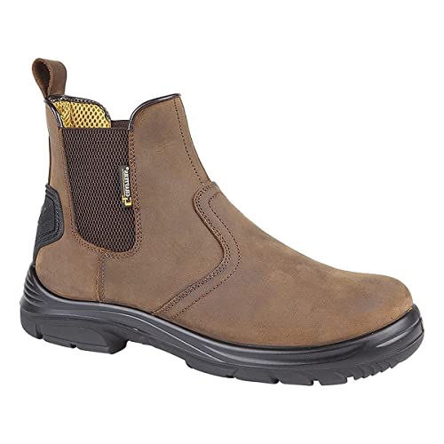 Mens GRAFTERS Brown Leather Wide Fitting Chelsea Dealer Safety Boots M9509B KD-UK 13 (EU 48) von Grafters