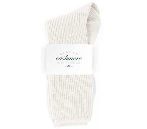 Graham Cashmere - Bettsocken aus reinem Kaschmir, hergestellt in Schottland, in Geschenkverpackung, Weiß (Soft White), One size von Graham Cashmere