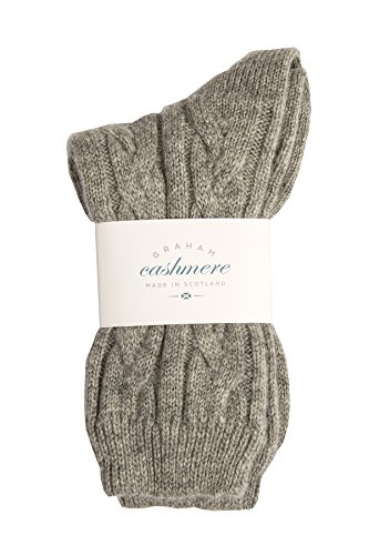 Graham Cashmere - Bettsocken aus reinem Kaschmir, hergestellt in Schottland, in Geschenkverpackung Gr. One size, grau von Graham Cashmere