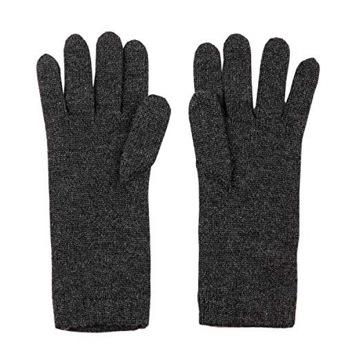 Graham Cashmere - Damen-Handschuhe aus reinem Kaschmir, kurze Manschette, hergestellt in Schottland, in Geschenkbox, carbon, One size von Graham Cashmere