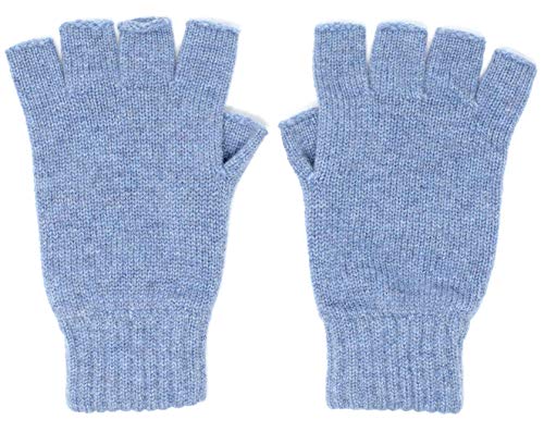 Graham Cashmere - Fingerlose Damen-Handschuhe aus Kaschmir, hergestellt in Schottland, in Geschenkverpackung, denim-blau, One size von Graham Cashmere