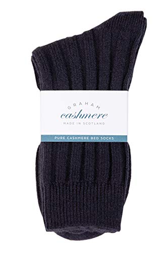 Graham Cashmere - Herren-Bettsocken aus reinem Kaschmir, hergestellt in Schottland, in Geschenkbox, navy, Einheitsgröße von Graham Cashmere