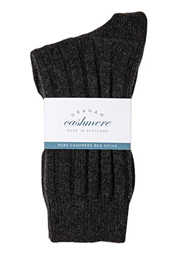 Graham Cashmere - Herren-Bettsocken aus reinem Kaschmir, hergestellt in Schottland, in Geschenkverpackung, anthrazit, Einheitsgröße von Graham Cashmere