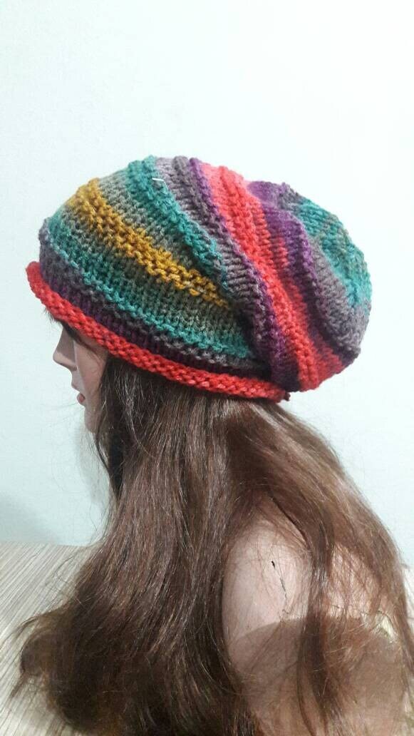 Multicolor Strick Slouchy Beanie Acryl Rasta Dreadlock Hut Weihnachtsgeschenk Multicolor Strick Slouchy Beanie Acryl Rasta Dreadlock Hut Weihnachtsgeschenk von GrahamsBazaar