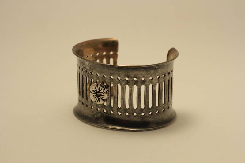 Vintage Silber Platte Manschette Armband von GrainsOfSandDesigns
