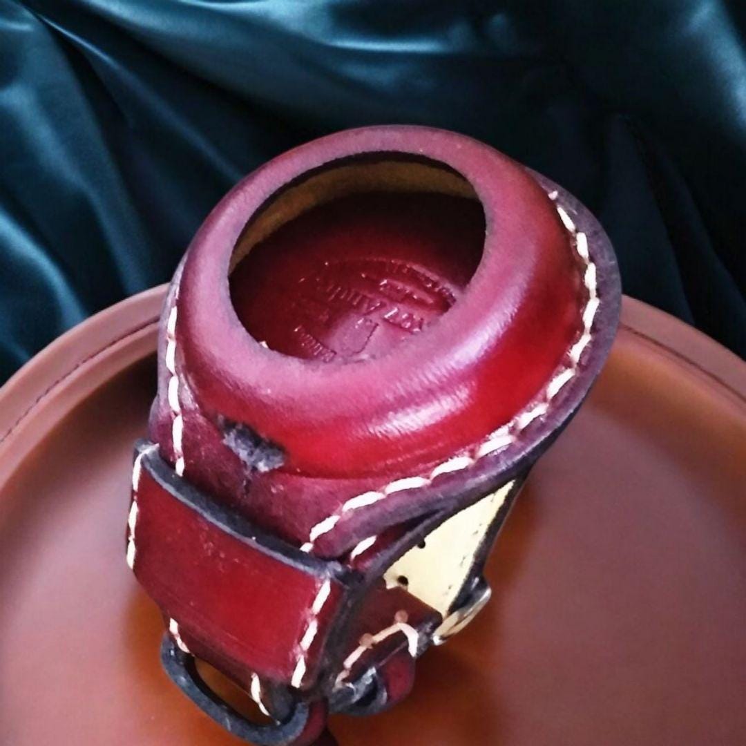 Crimson Oak Edition - Lederarmband Für 50 Mm Taschenuhr | Handgefertigtes Zweilagiges Band von GrakovCraft