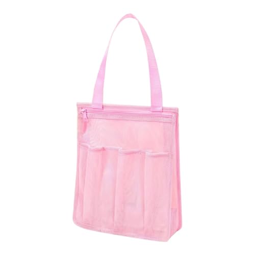 Gralara Dusch-Organizer aus Netzstoff mit praktischen Fächern für Damen und Herren beim Camping oder im Fitnessstudio, Rosa von Gralara