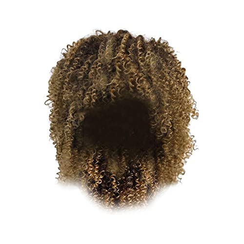 Gralara Lockige Afro-Perücke mit für schwarze Frauen, lockiges Haar, Afro-Synthetik-Vollperücken, Gold von Gralara
