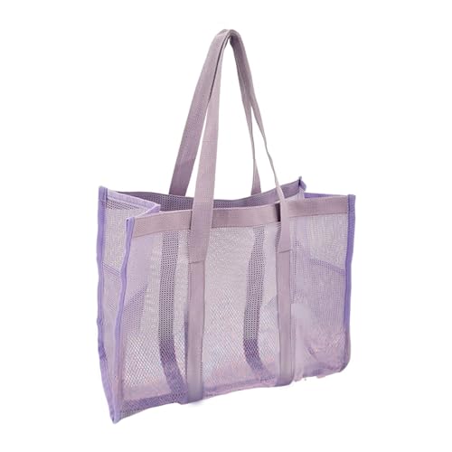 Gralara Netz-Duschtasche, Bad-Organizer, 37,8 x 30 x 17,9 cm, tragbar, zum Aufhängen, Kulturbeutel für Strand, Damen und Herren, Zubehör, Schwimmen, Lila von Gralara