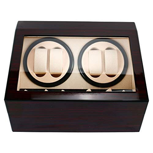GramStudio 4+6 Automatik uhrenbeweger, Watch Winder, Automatisch Holz Uhrendreher Uhrenkoffer für 10 Uhren, Uhren-Display-Box für Herren (Stil 1) von GramStudio