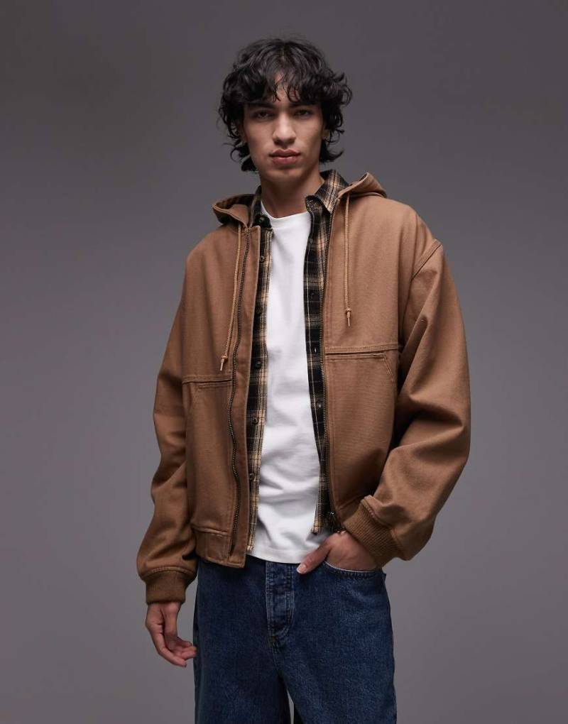 Gramicci - El Cap - Arbeiterjacke in Hellbraun mit Kapuze von Gramicci