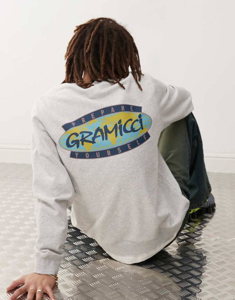 Gramicci - Prepare Yourself - Sweatshirt in Heidegrau mit Grafik von Gramicci